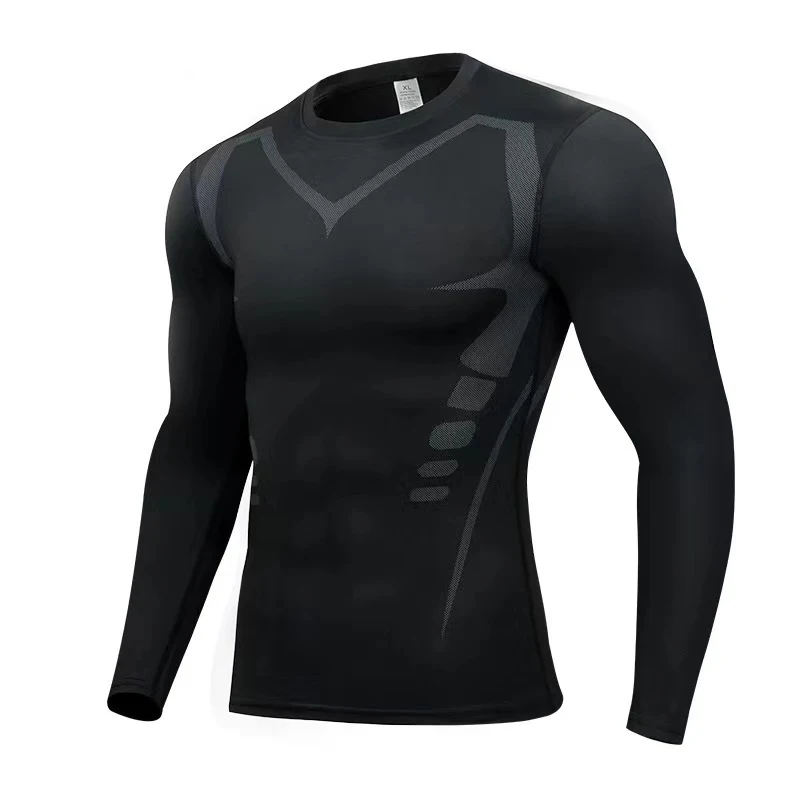 T Shirt Tight Fit - Camiseta deportiva de manga larga para